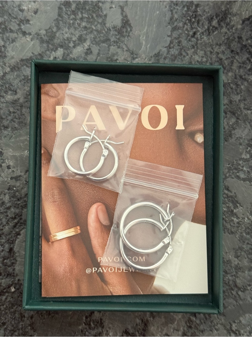 PAVOI silver hoop earrings